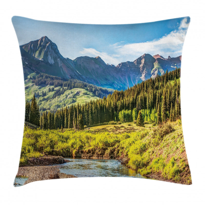 Mountain Forest River Pillow Cover