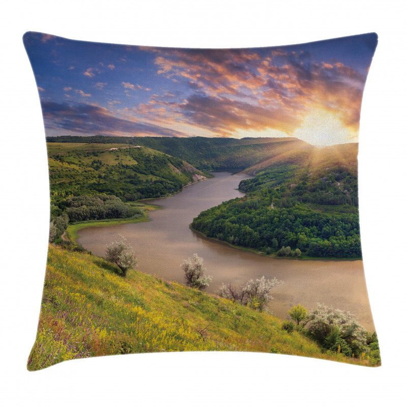 Rising Sun Calm River Pillow Cover