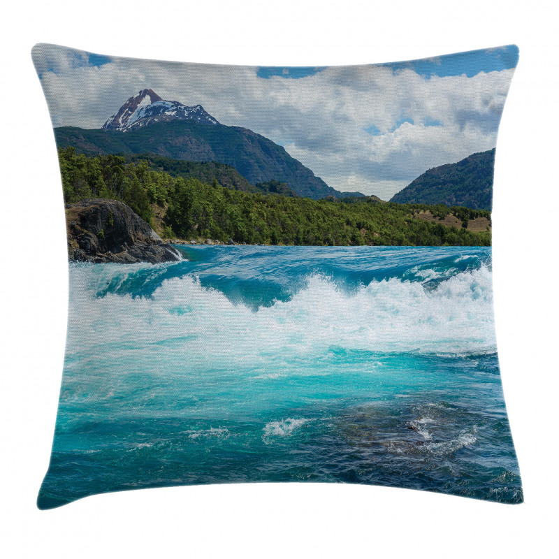 River Cloudy Mountain Pillow Cover