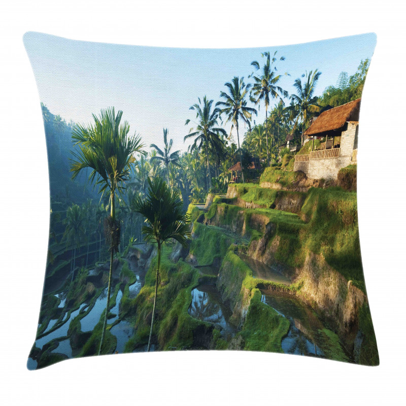 Palm Trees Morning Pillow Cover