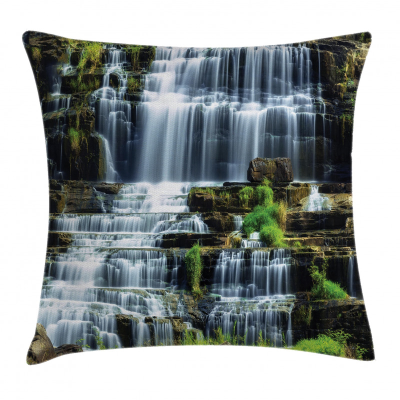 Waterfall Jungle Rural Pillow Cover