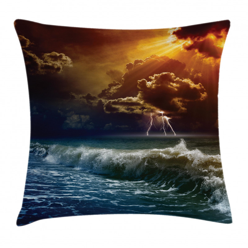 Ocean Wild Fire Waves Pillow Cover