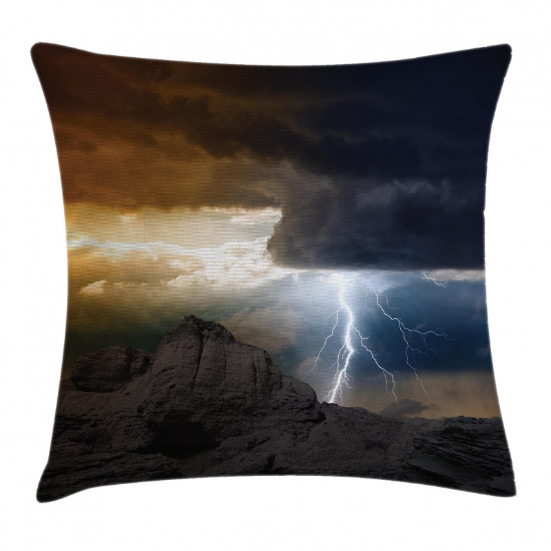 Dark Clouds Mountain Pillow Cover