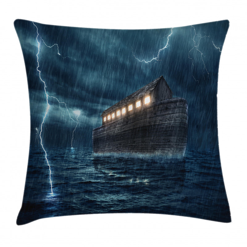 Old Wood Boat Dramatic Pillow Cover