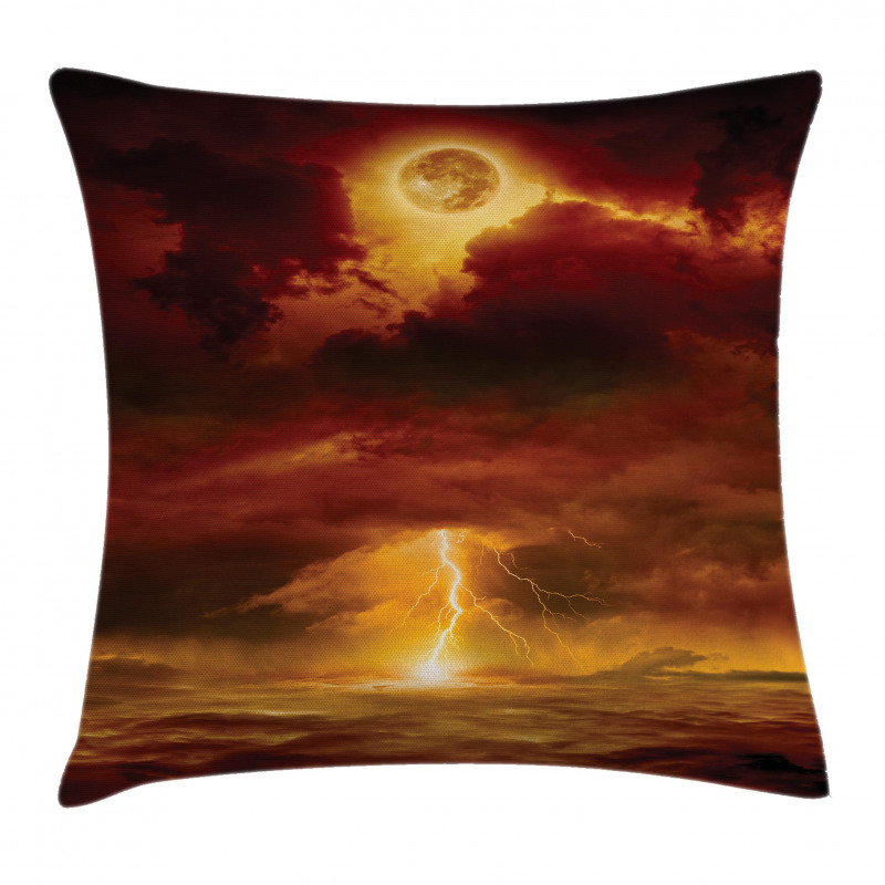 Storm Full Moon Beams Pillow Cover
