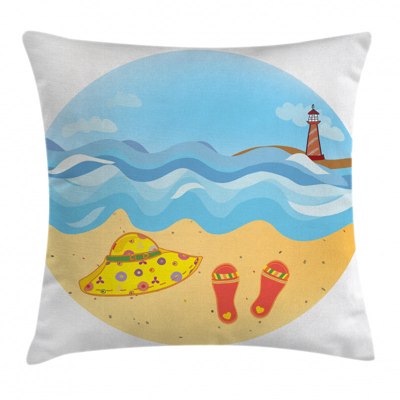 Minimal Doodle Ocean Pillow Cover