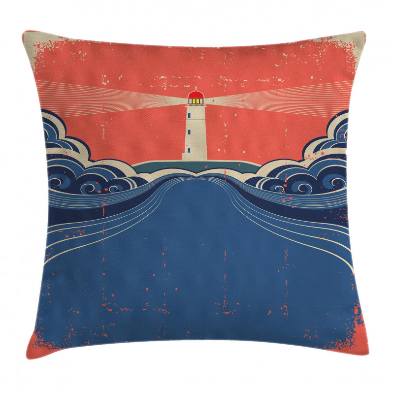 Lighthouse Waves Sea Pillow Cover