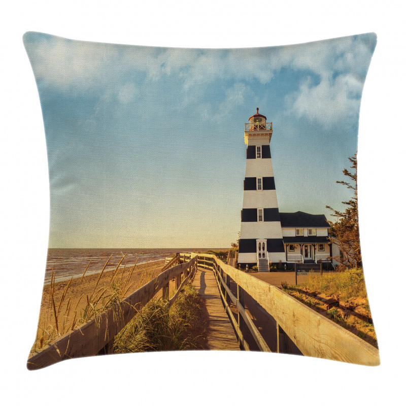 Lighthouse Sea Waves Pillow Cover