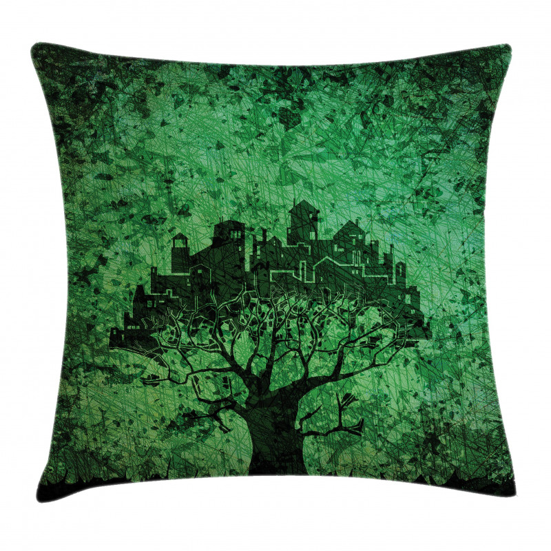 Modern City Buildings Pillow Cover