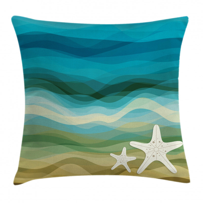 Modern Waves Starfish Pillow Cover
