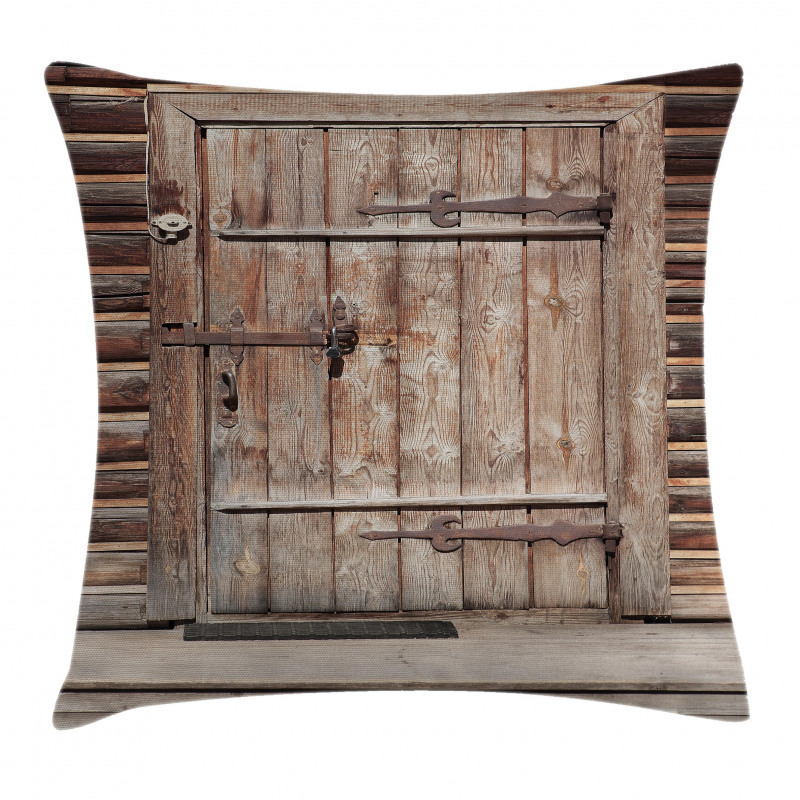 Timber Door Log House Pillow Cover