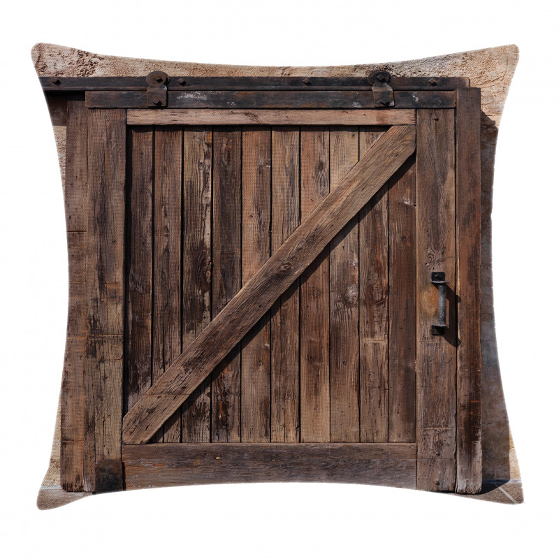 Aged Door Vintage Rural Pillow Cover