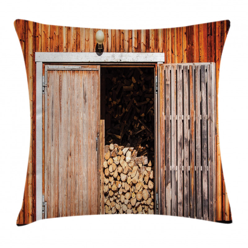 Barn with Firewood Rural Pillow Cover