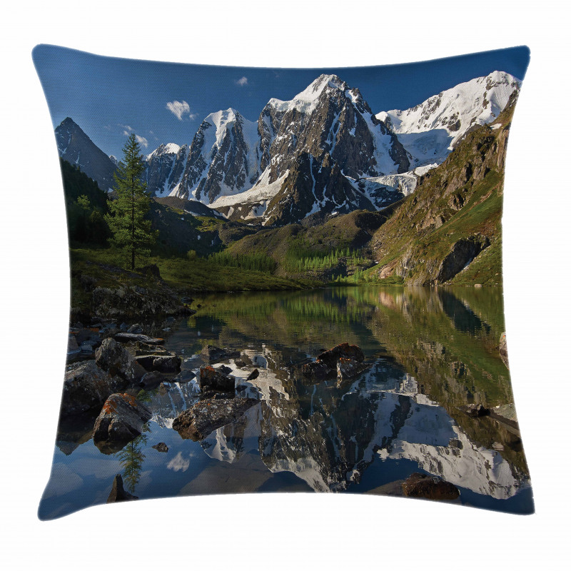 Pastoral Snowy Alps Pillow Cover