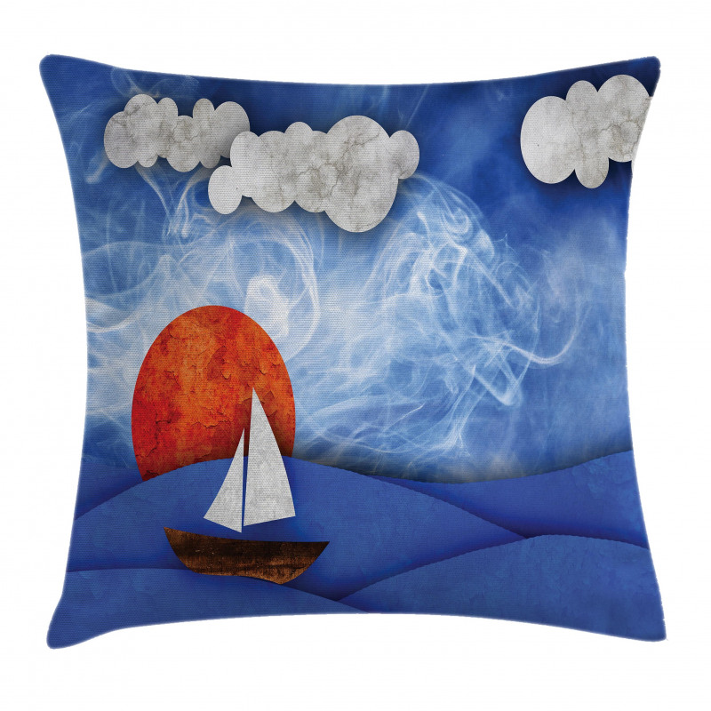 Ship on Misty Waters Pillow Cover