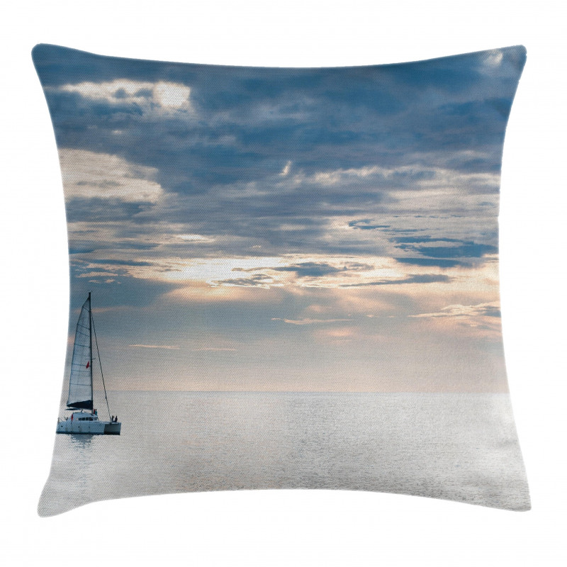 Sailing Yacht Sunset Pillow Cover