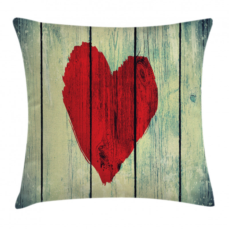 Heart Wooden Wall Pillow Cover