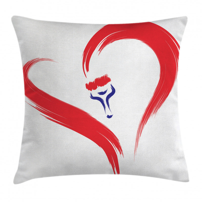 Brush Drawing Heart Sign Pillow Cover