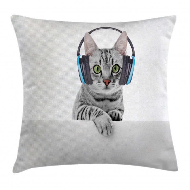 Animal Listening to Music Pillow Cover