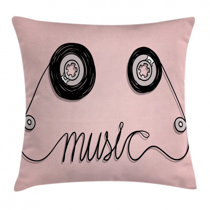 Music Cassette Tape Art Pillow Cover