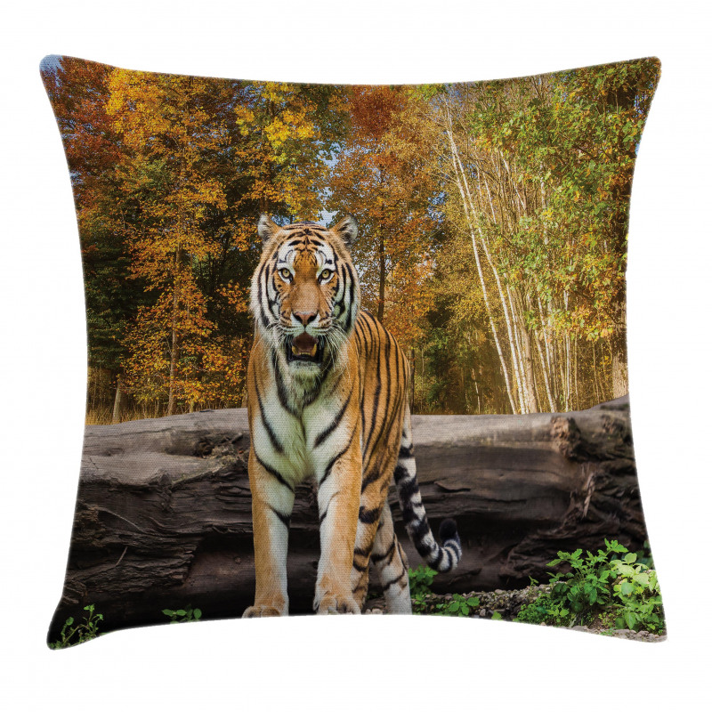 Tiger in Forest Pillow Cover