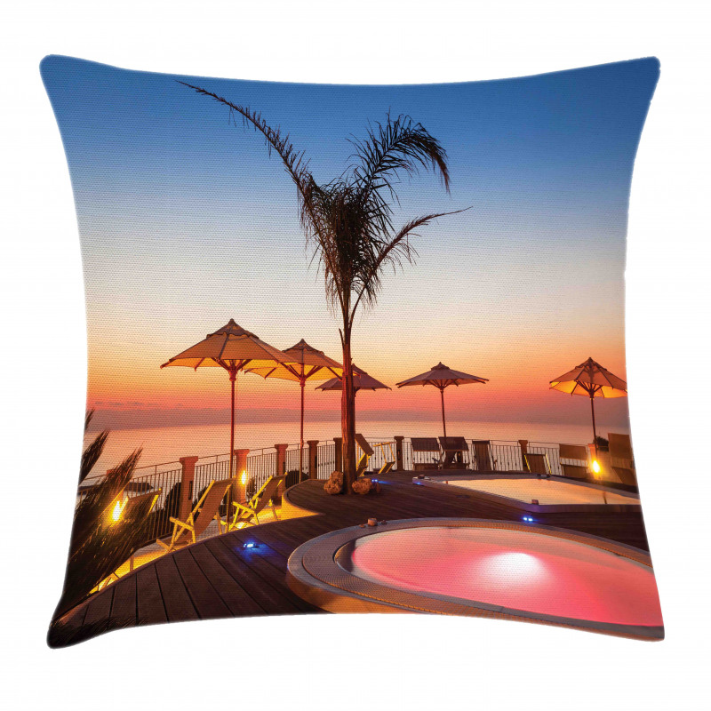Ocean View at Sunset Pillow Cover