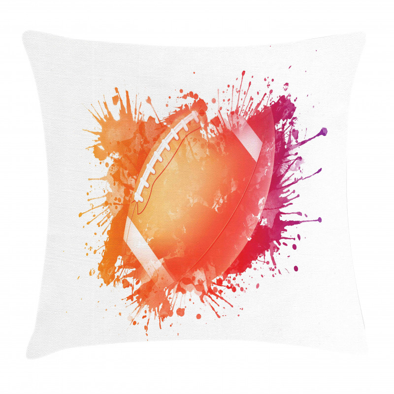 Rugby Ball Sport Splash Pillow Cover