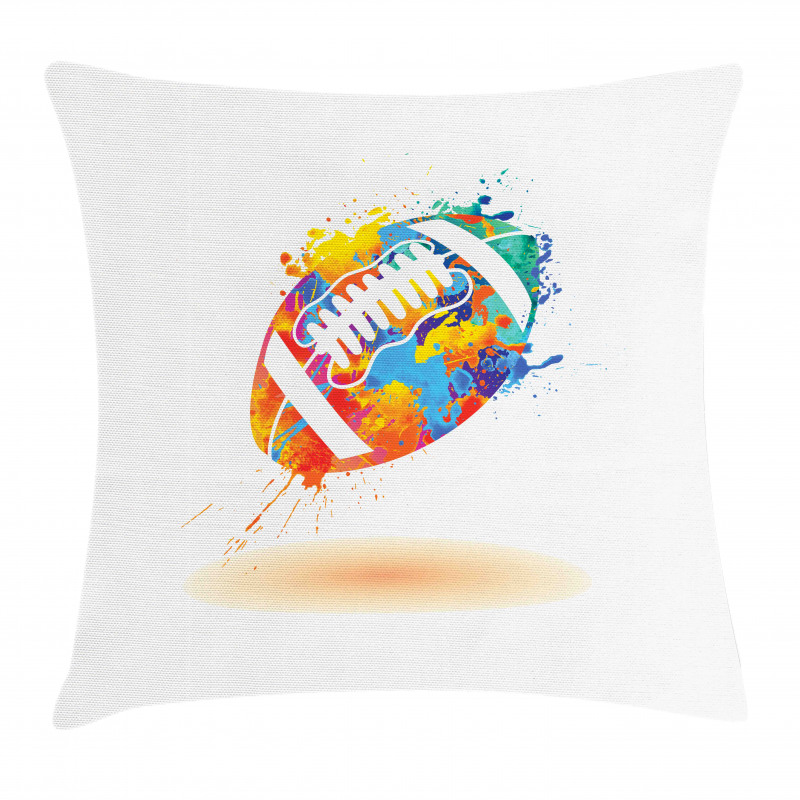 Rugby Ball Splash Effect Pillow Cover
