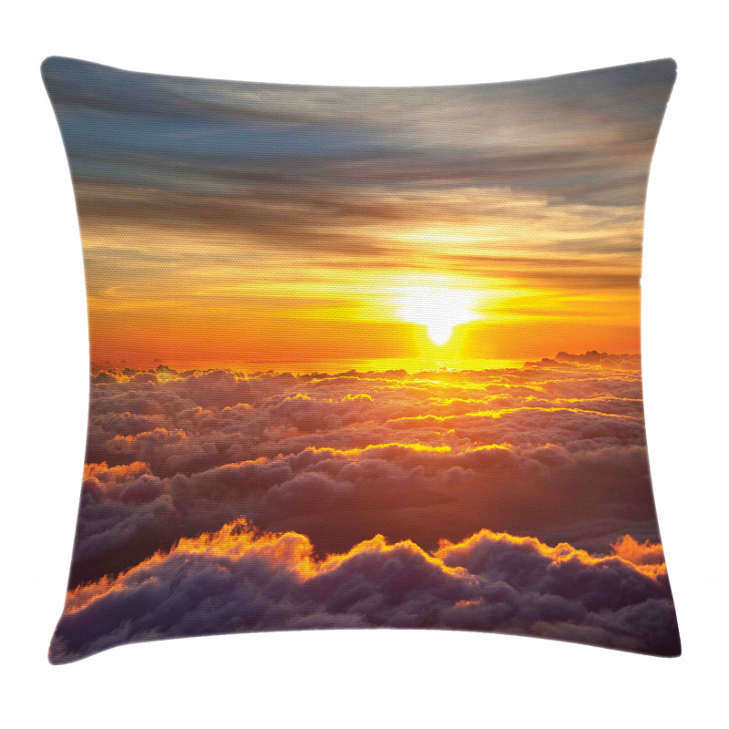 Sunset Scene on Clouds Pillow Cover