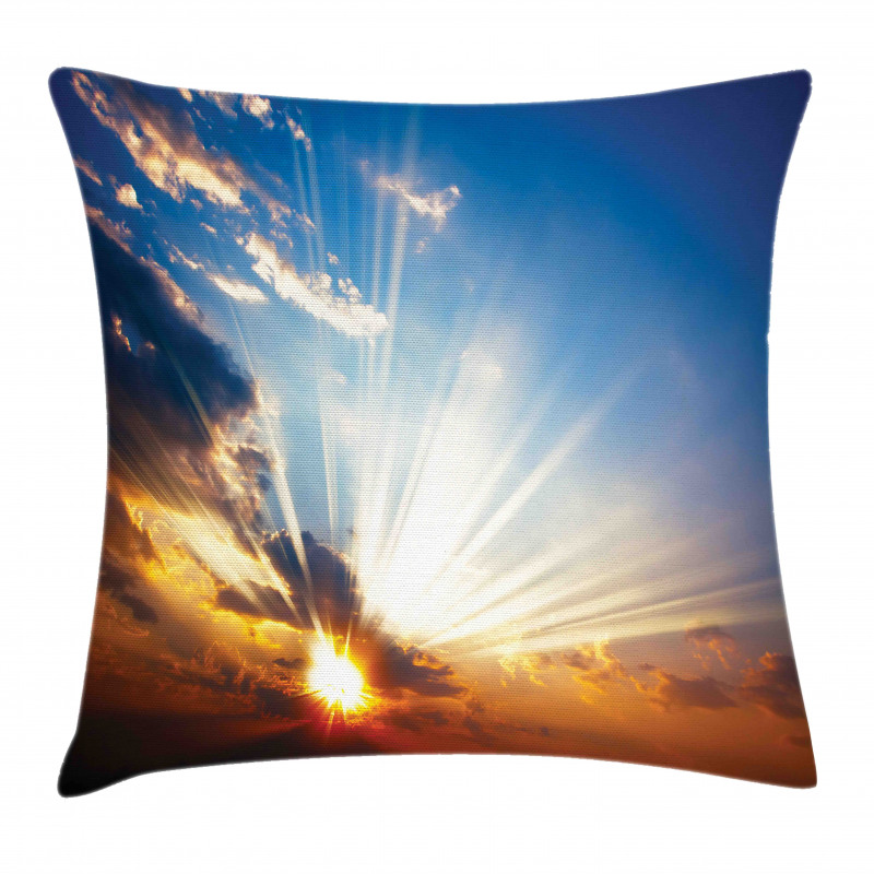 Sunbeams in Sky Scenery Pillow Cover