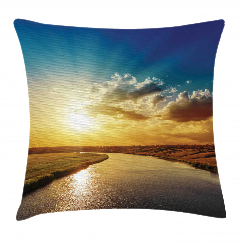 Dreamy Sunset on River Pillow Cover