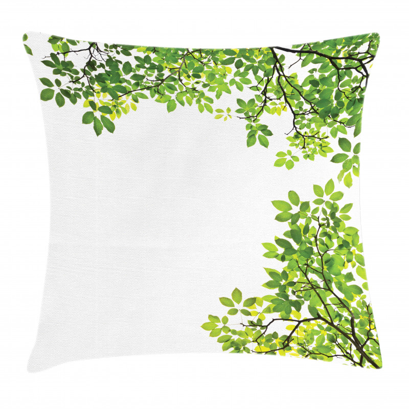 Fresh Branch with Leaves Pillow Cover