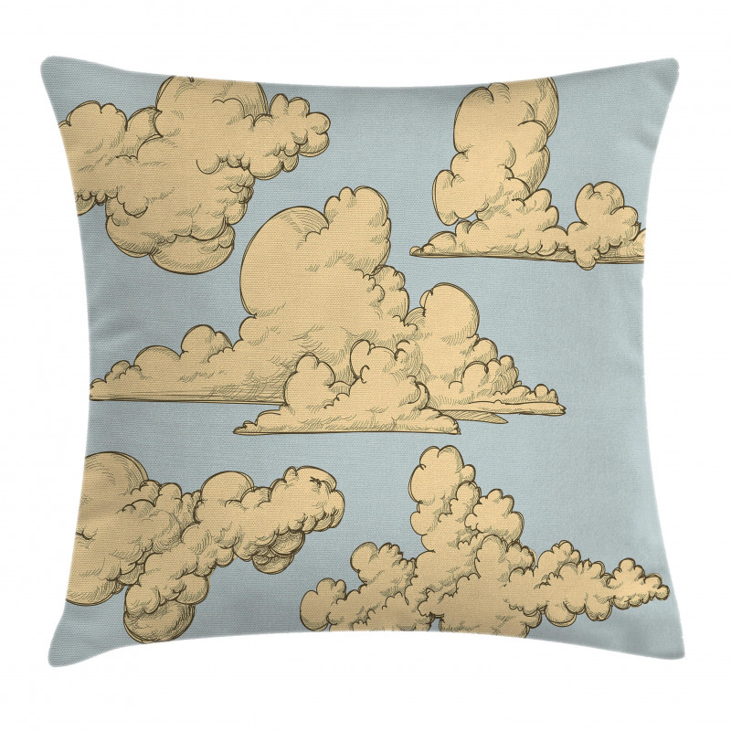 Cartoon Fluffy Clouds Art Pillow Cover