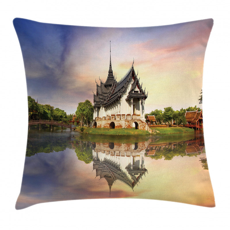 Medieval Building House Pillow Cover