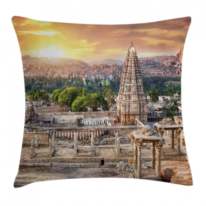Tower Building at Sunset Pillow Cover