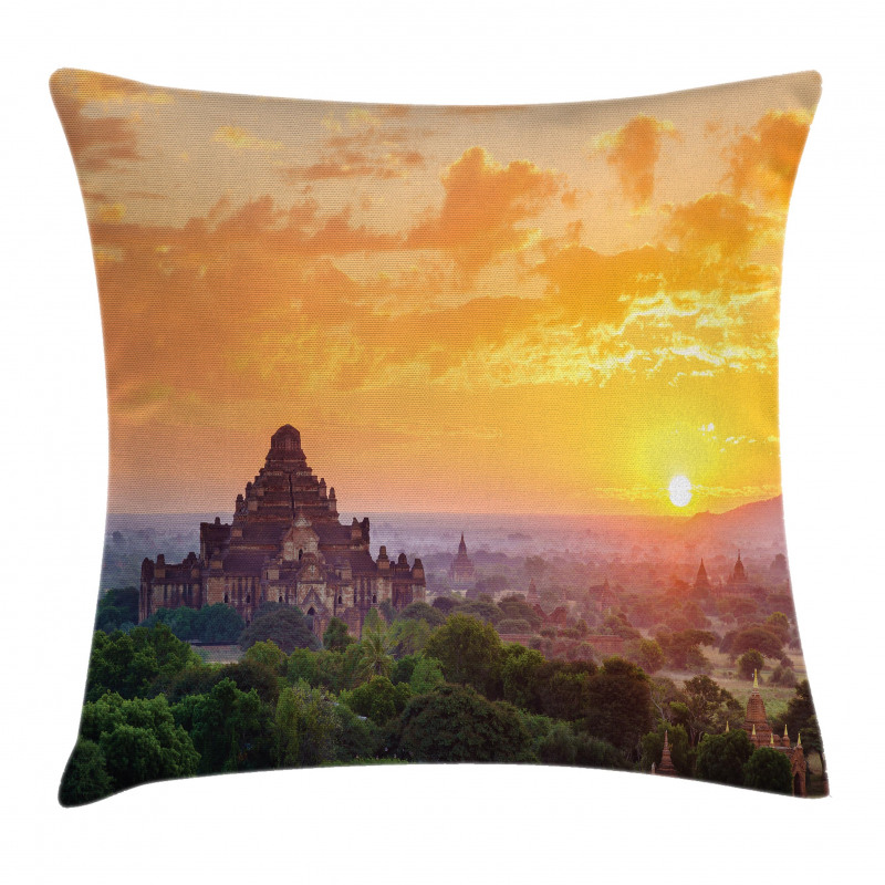 Building in Sunset Pillow Cover
