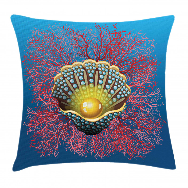 Coral Nautical Artwork Pillow Cover