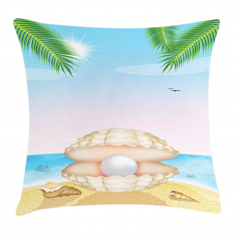 Shell on Sandy Beach Pillow Cover