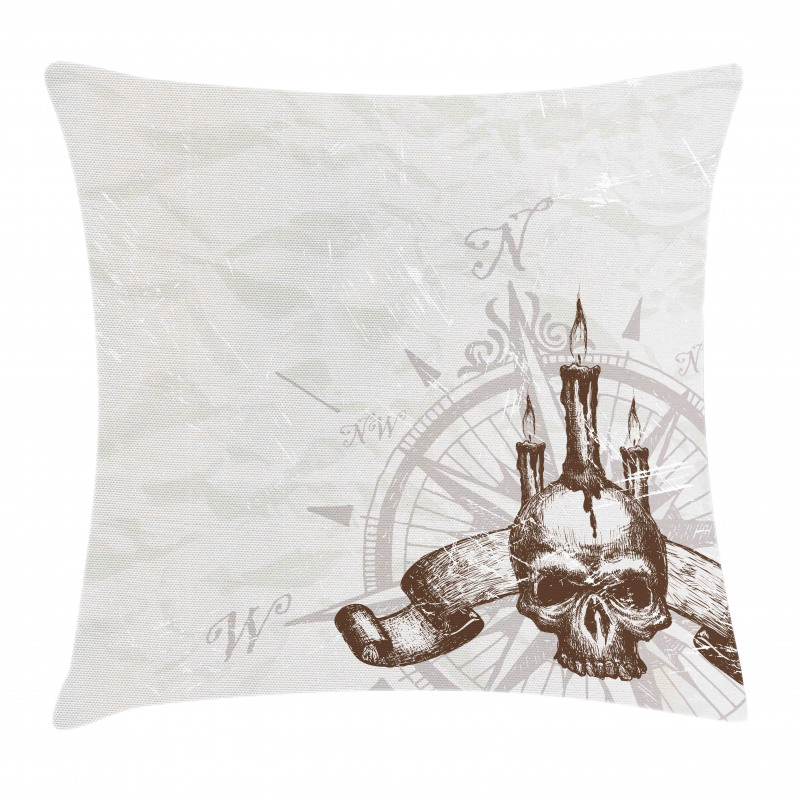 Priate Skull Compass Pillow Cover