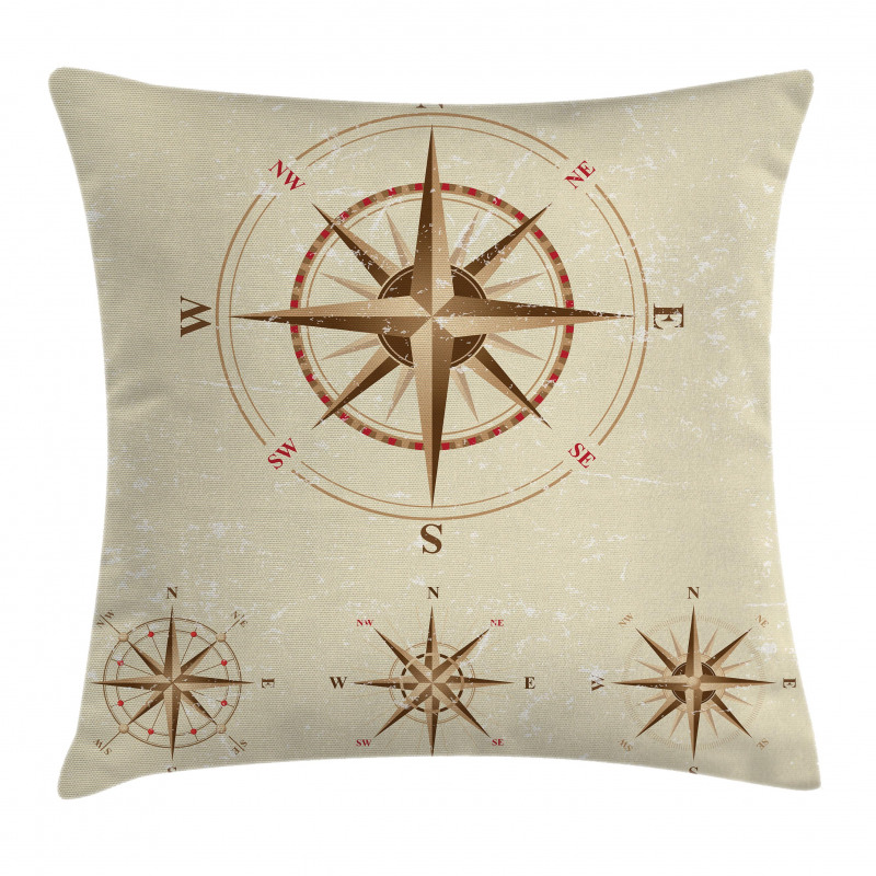 Compass Nautical Retro Pillow Cover