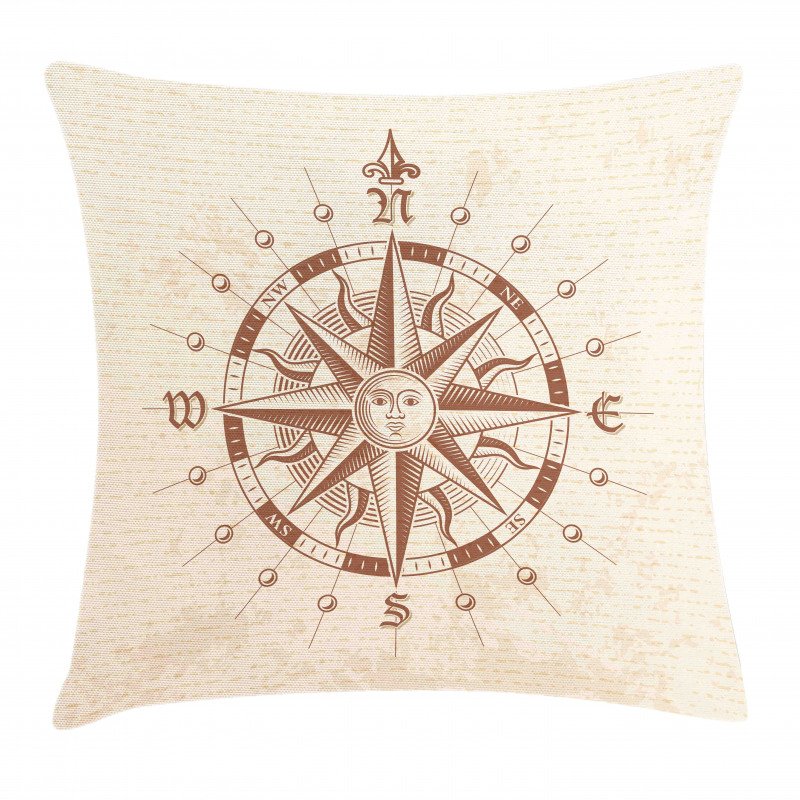 Vintage Compass Pillow Cover