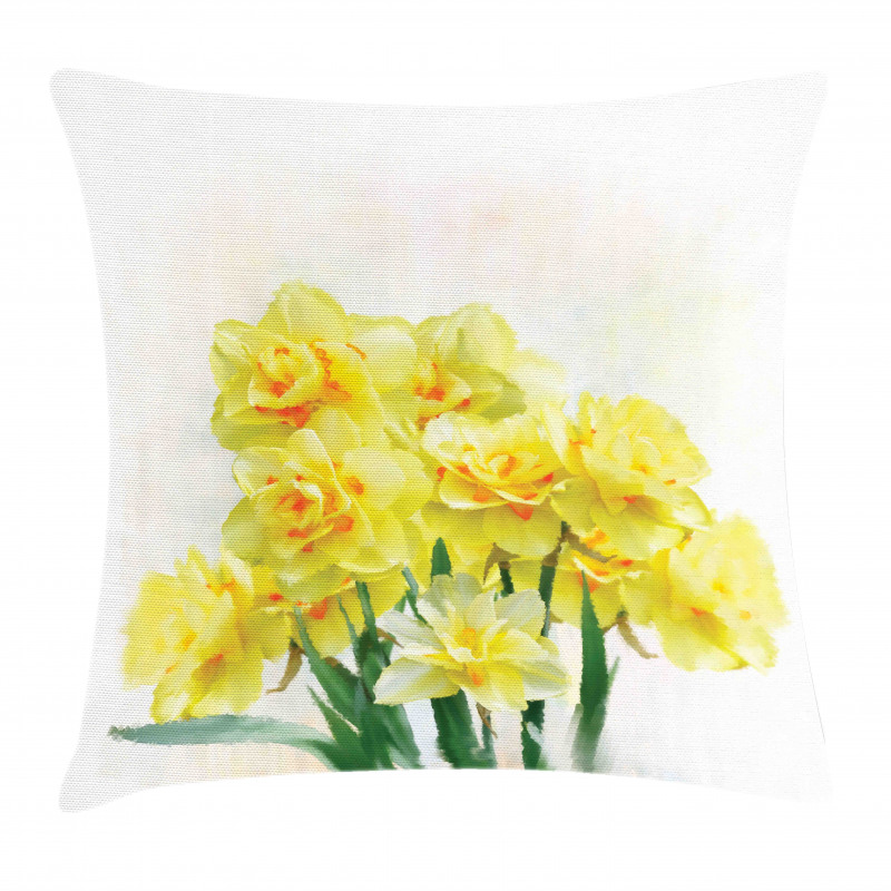 Paint of Daffodils Bouquet Pillow Cover