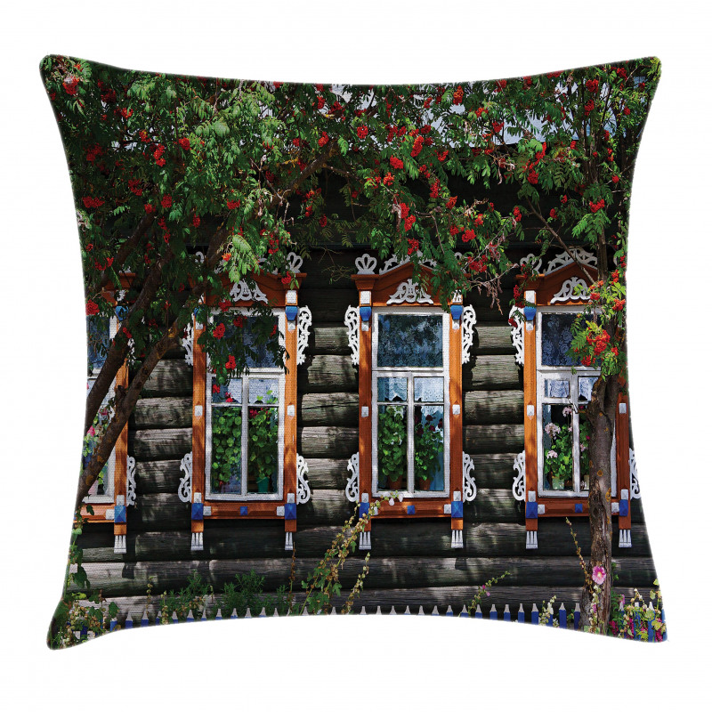 Ornate Wooden Shutters Pillow Cover