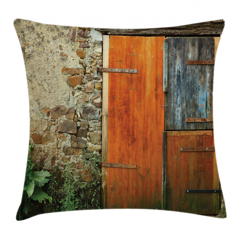 Old French Wooden Door Pillow Cover