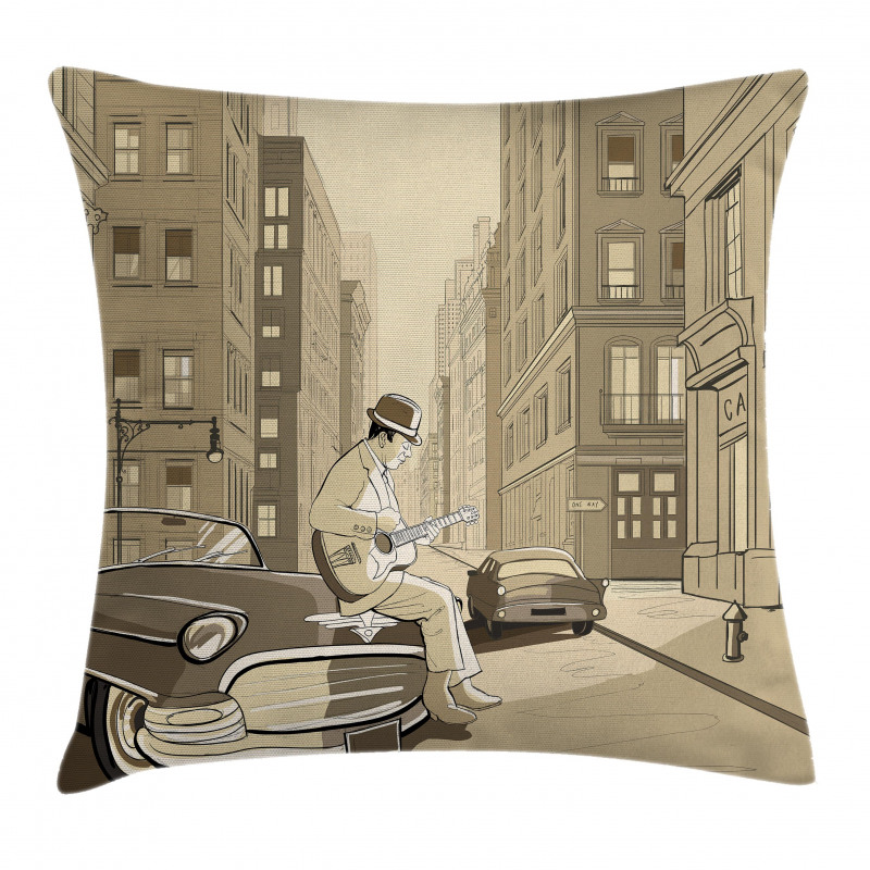 Old Street of New York Pillow Cover