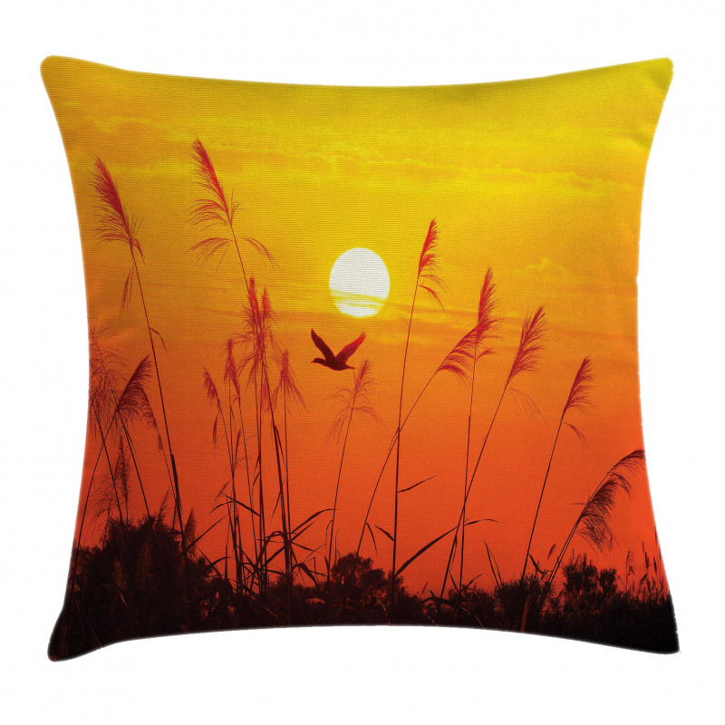 Flying Birds at Dusk Pillow Cover