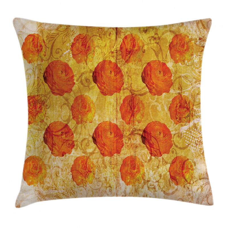 Grunge Rose Floral Art Pillow Cover