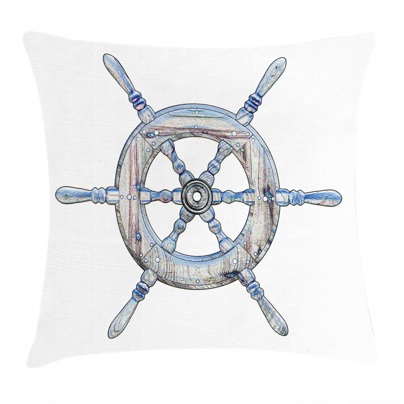 Wooden Ship Wheel Pillow Cover