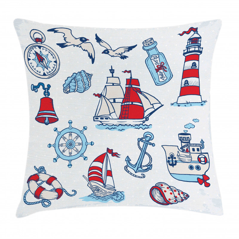 Cartoon Nautical Pillow Cover