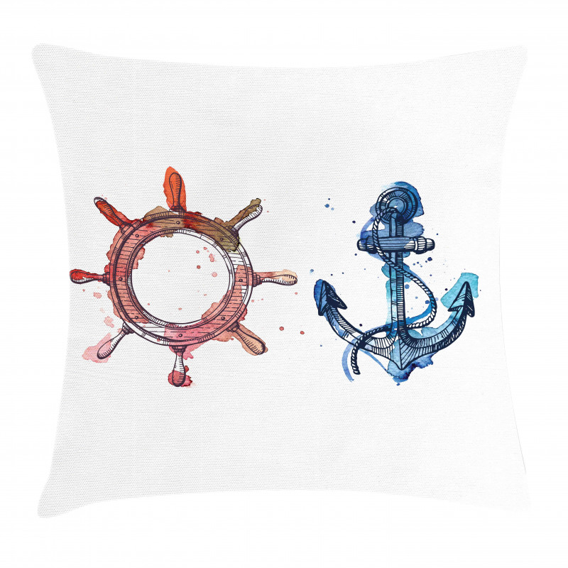 Nautical Steering Wheel Pillow Cover